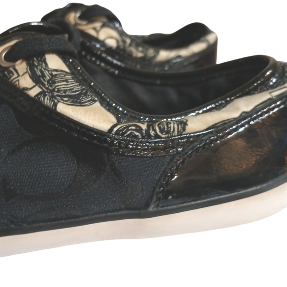 Coach Zorra Sneakers Black/Cream Jacquard Logo Print size 7 - Picture 9 of 10